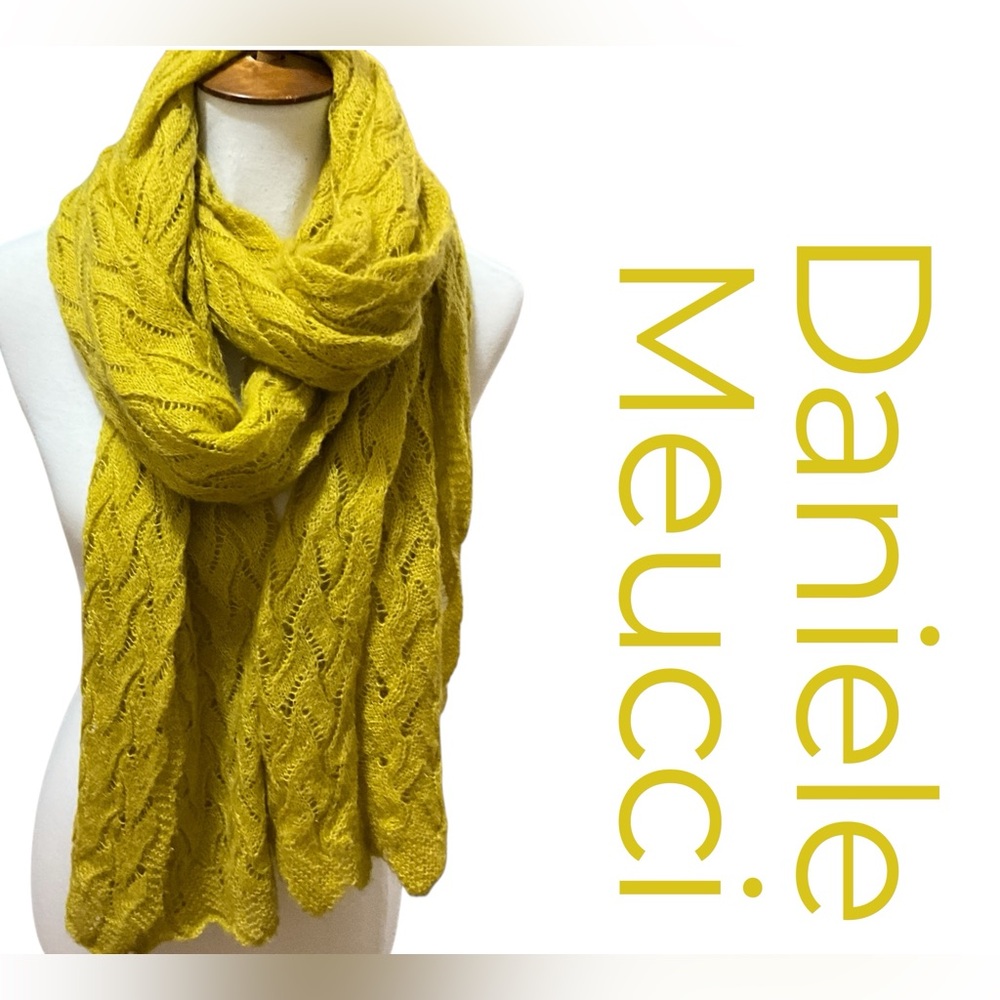 Daniele Meucci Vintage Scarf Lace Knit Scarf 60% Mohair and 40% Nylon Long